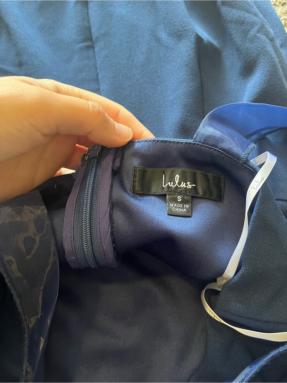 Lulu's Navy Bow-Shoulder Square Neck Maxi Dress - Picture 5 of 5